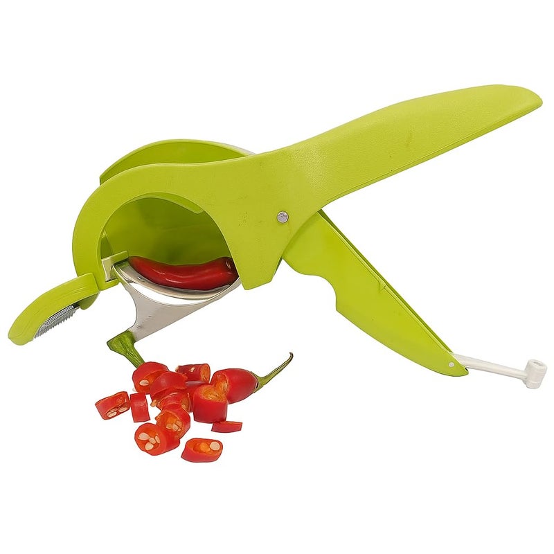 DBY 2 in 1 Vegetable and Fruit Cutter and Peeler Durable Veggie Slicer Chopper Extra 5 Blade Sharp Stainless Steel Veg Cutter with Peeler Chilly With Lock System Plastic - Image 4